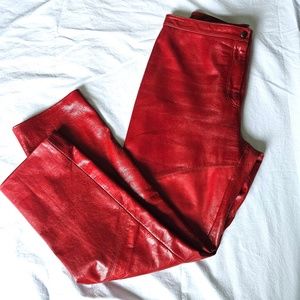 JON super soft and sumptuous genuine red leather pants SIZE 8